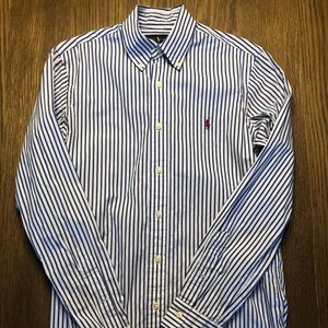 Polo Ralph Lauren Button Down (White/Royal Stripe)